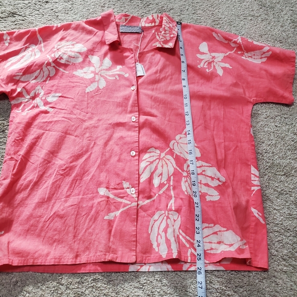Floral Pink Button-Up Women's Sleep Shirt - Picture 4 of 6